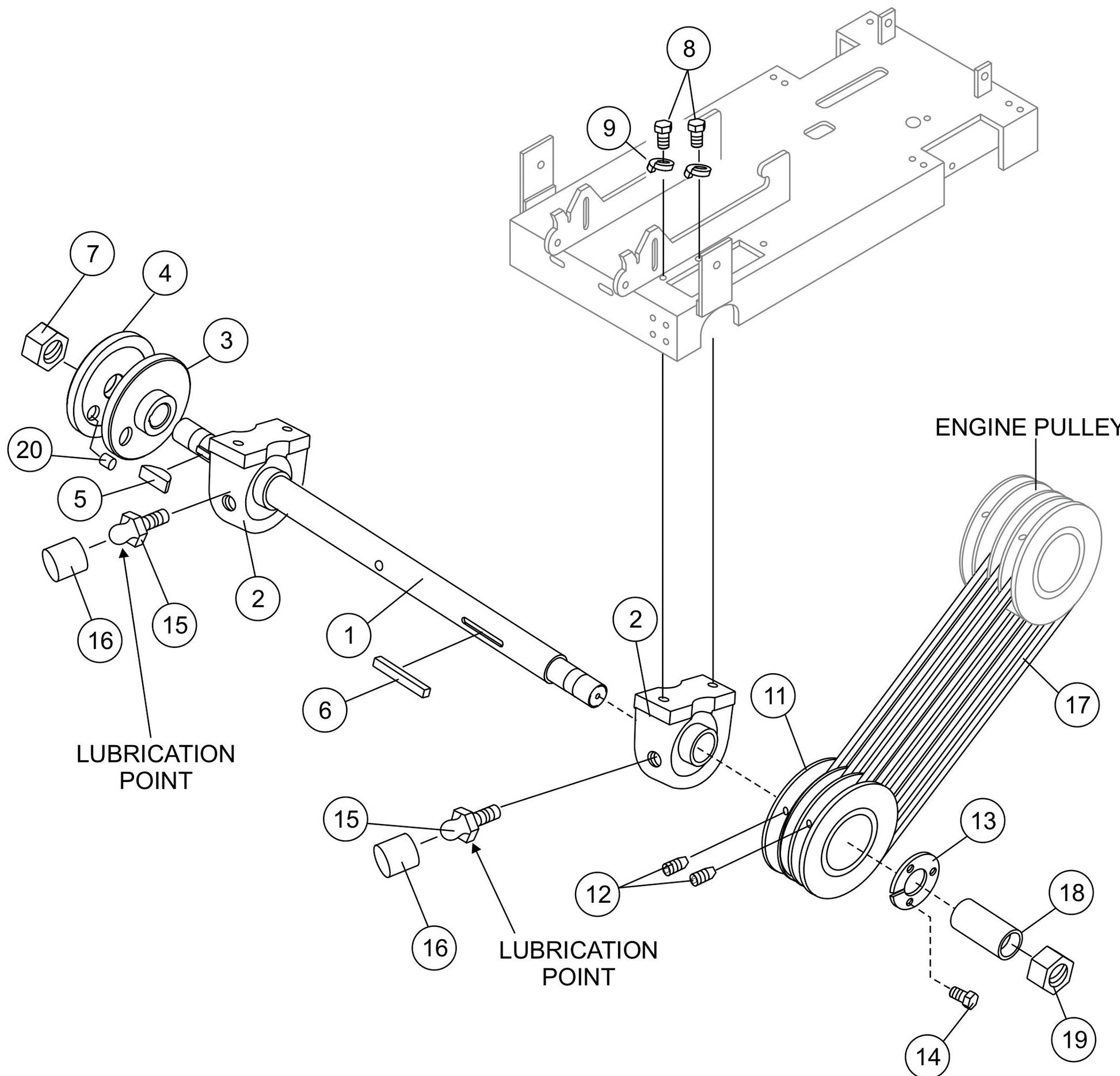 SPS20H Blade Shaft Assembly Body Parts