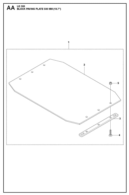 Block Paving Plate 500 MM (19.7&quot;) Parts For LG 300 Diesel By Husqvarna