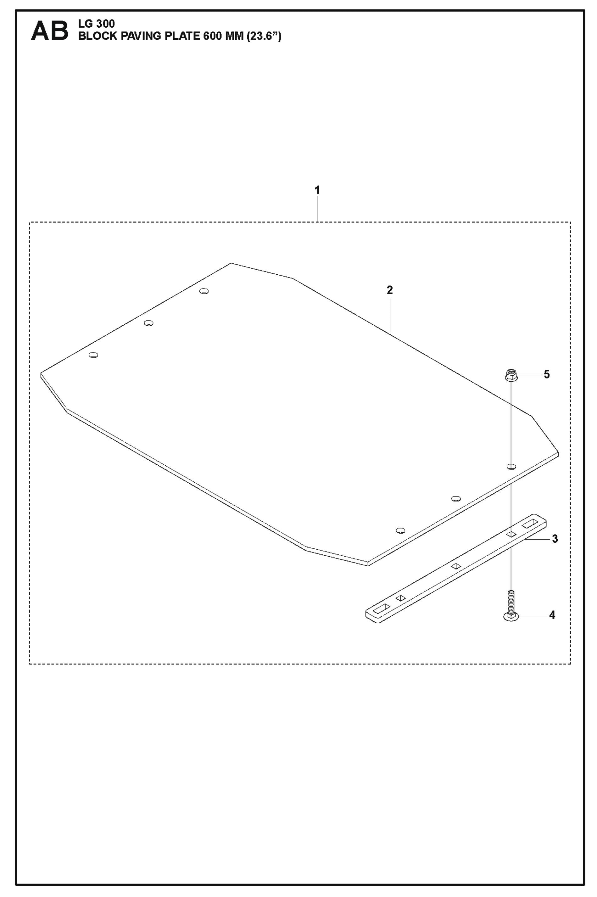 Block Paving Plate 600 mm (23.6&quot;) Parts For LG 300 Petrol By Husqvarna