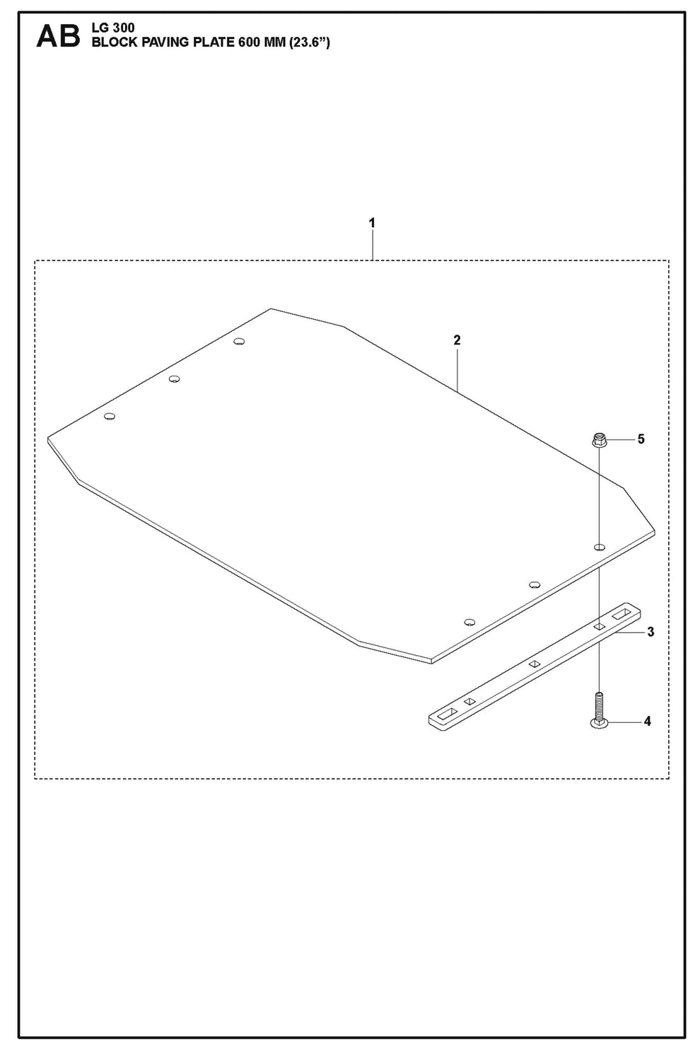 Block Paving Plate 600 mm (23.6") Parts For LG 300 Petrol By Husqvarna