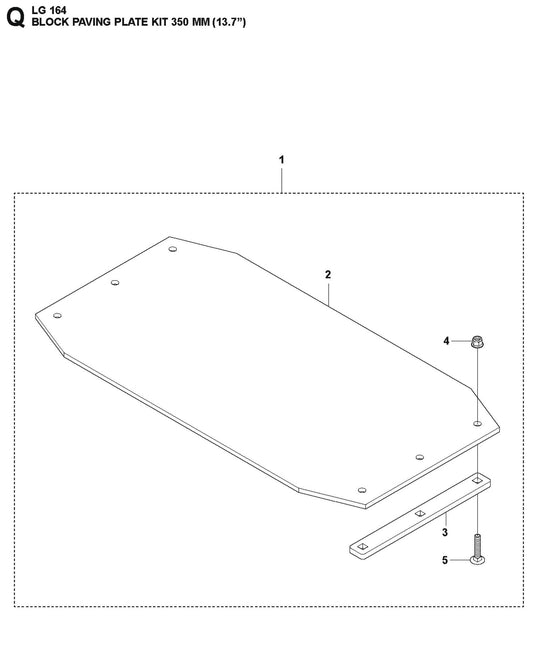 Block Paving Plate Kit 350 MM (13.7&quot;) Parts For LG 164 Petrol By Husqvarna