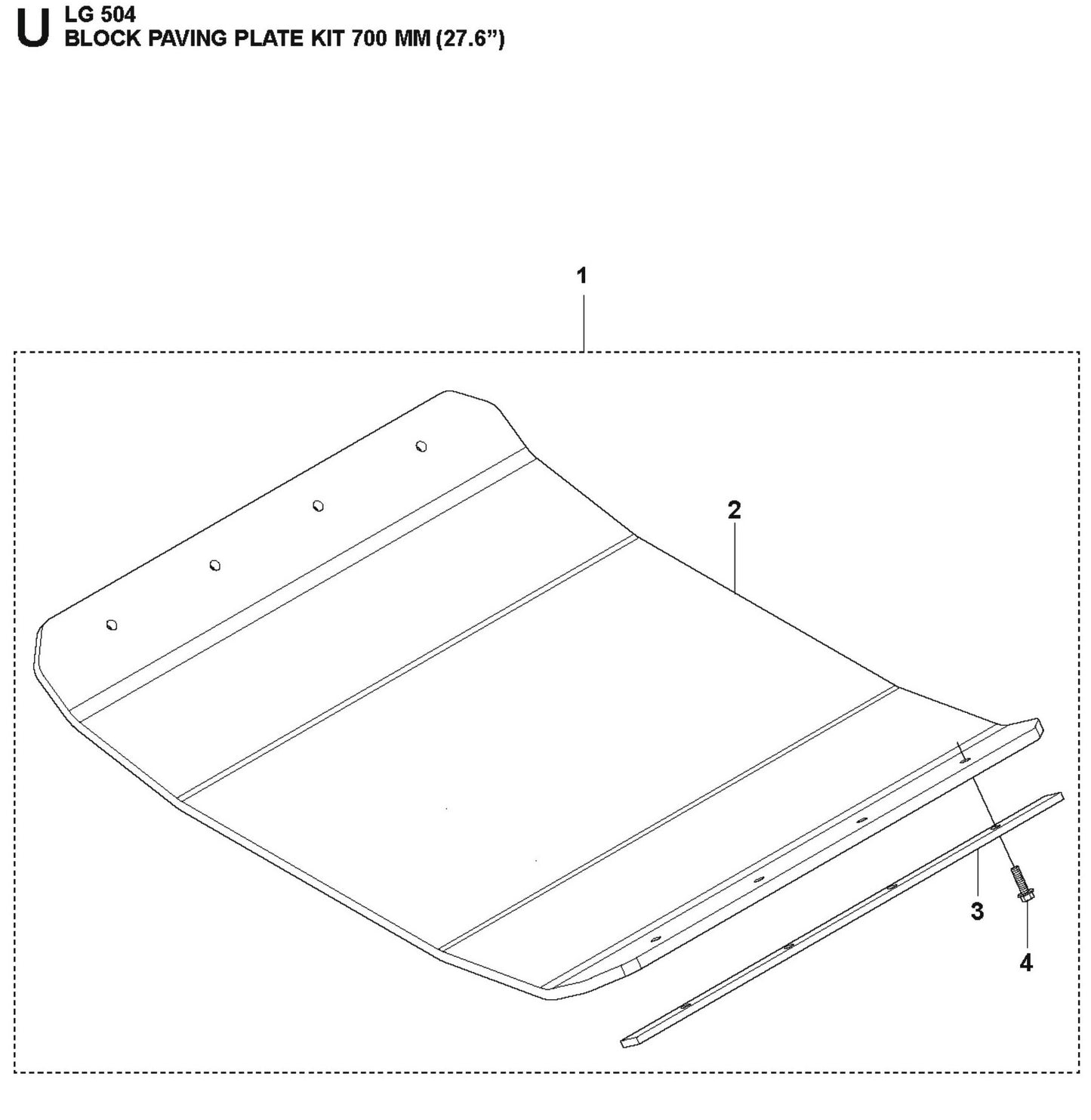 Block Paving Plate Kit 700 mm (27.6&quot;) Parts For LG 504 Reversible Plate Compactor By Husqvarna