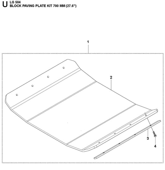 Block Paving Plate Kit 700 mm (27.6&quot;) Parts For LG 504 Reversible Plate Compactor By Husqvarna
