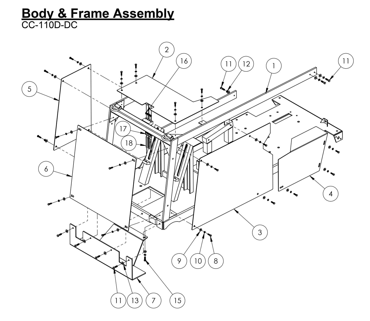 CC-110D-DC Body Panel &amp; Frame Assembly Parts