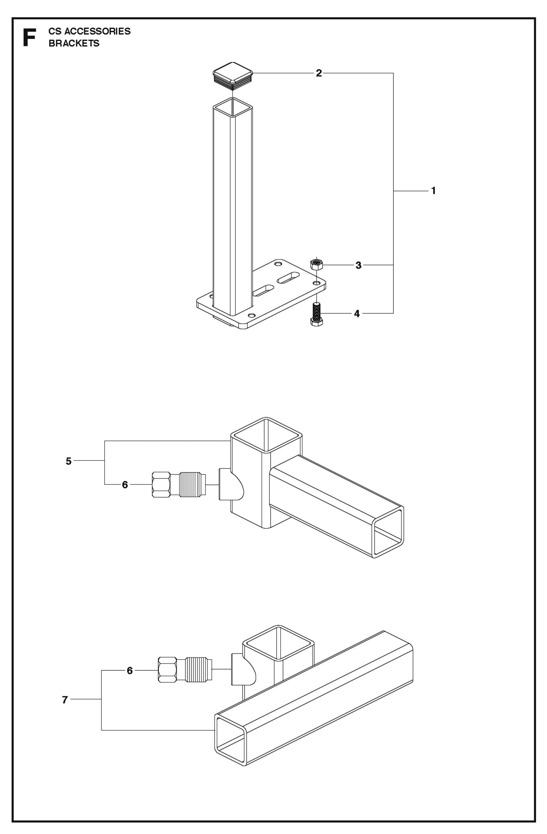 Brackets Fig 2 Parts For CS 10 Saw Accessories By Husqvarna