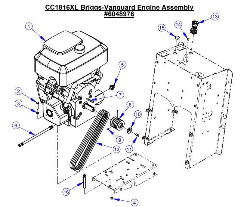 CC1816XL Briggs Vanguard Engine Assembly parts