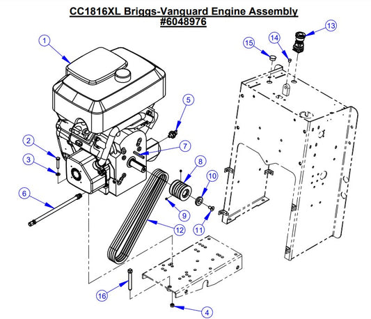 CC1816XL Briggs Vanguard Engine Assembly parts