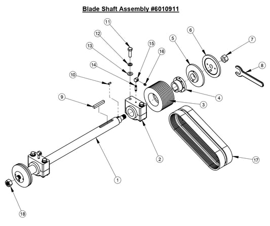 CC6160D Blade Shaft Assembly