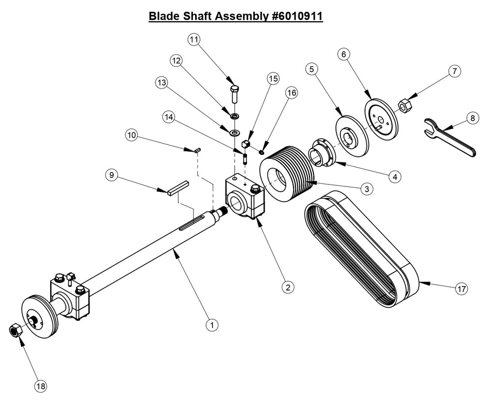 CC6160D Blade Shaft Assembly