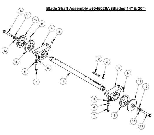 CC4144D Blade Shaft Assembly (14&quot; &amp; 20&quot;)