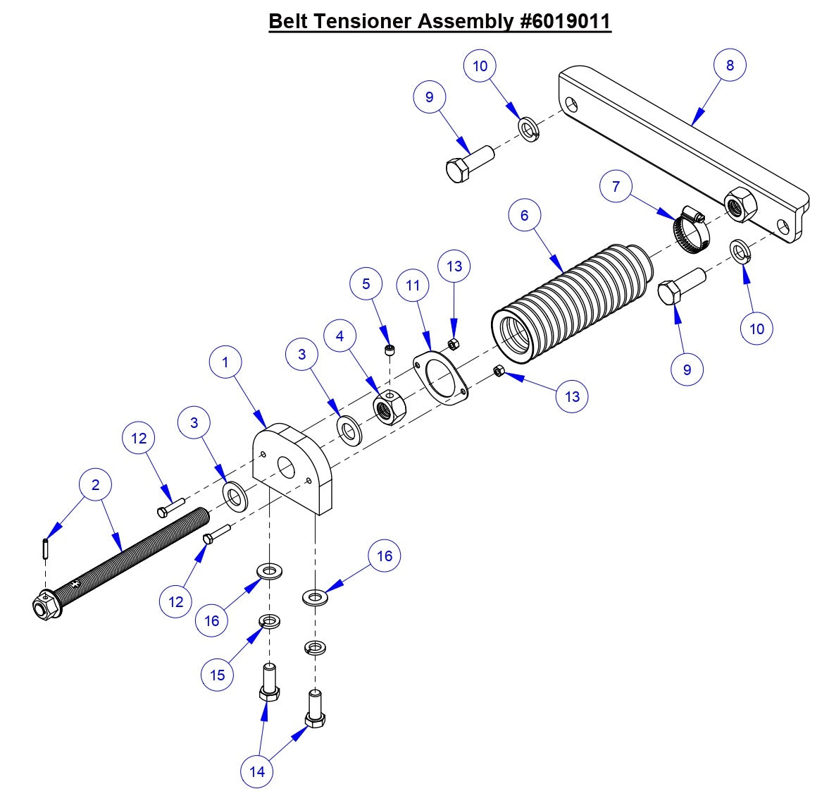 CC6561/CC6571 Belt Tensioner Assembly
