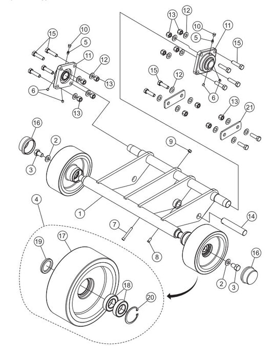 Front Axle Assembly Parts-PS706016, PS706020, PS706026, PS706030, PS706036 DEUTZ BF3L2011 DIESEL ENGINE