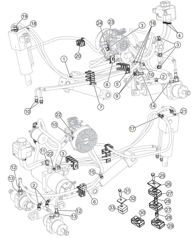 Hydraulic Fittings and Clamps Assembly Parts-PS706016, PS706020, PS706026, PS706030, PS706036 DEUTZ BF3L2011 DIESEL ENGINE