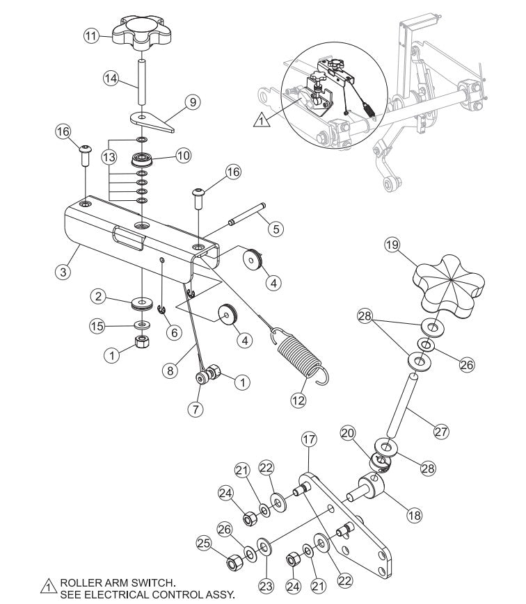 Depth Indicator/Stop Switch Assembly(Old Style) Parts-PS706016, PS706020, PS706026, PS706030, PS706036 DEUTZ BF3L2011 DIESEL ENGINE
