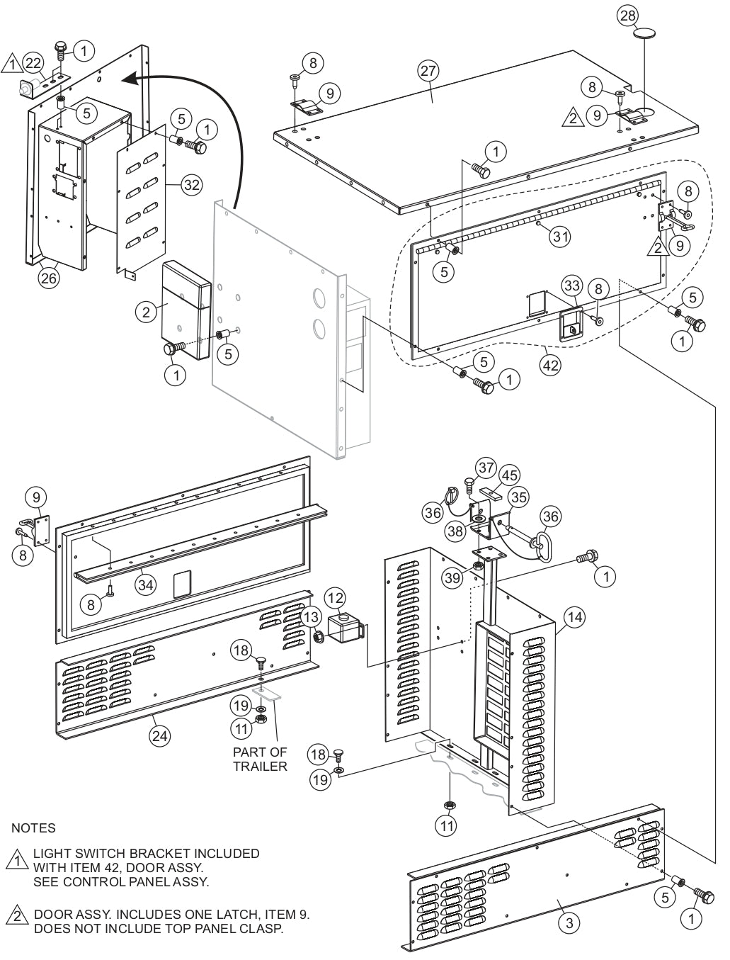 Cabinet Assembly Parts for LT12D50B Light Towers by Multiquip