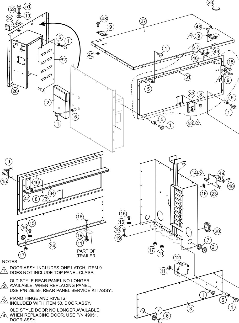Cabinet Assembly Parts ( Old Style) for LTD1250SA By Multiquip