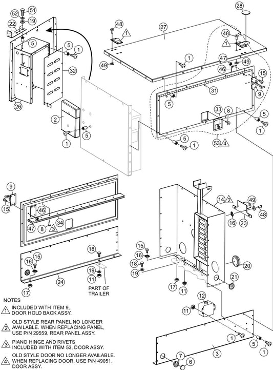 Cabinet Assembly Parts ( Old Style) for LT 12 Series By Multiquip
