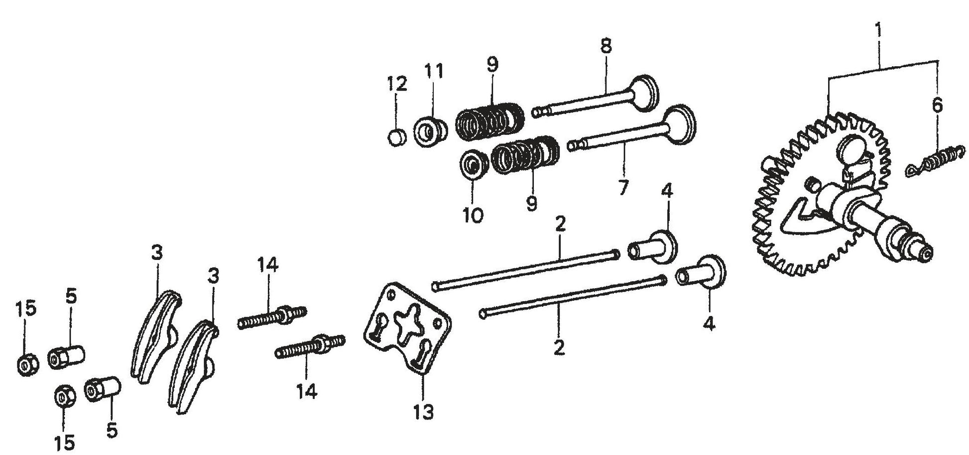 MVC70H/HW Honda GX160K1QMX2 Engine Camshaft Assembly Parts