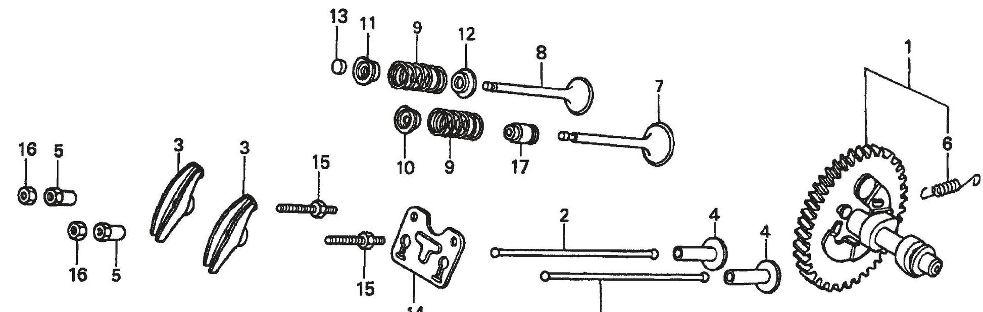 HONDA GX390K1QWT2/GX390U1QWT2 Engine Camshaft Assembly Parts For SP1 Street Pro 1 Series By Multiquip