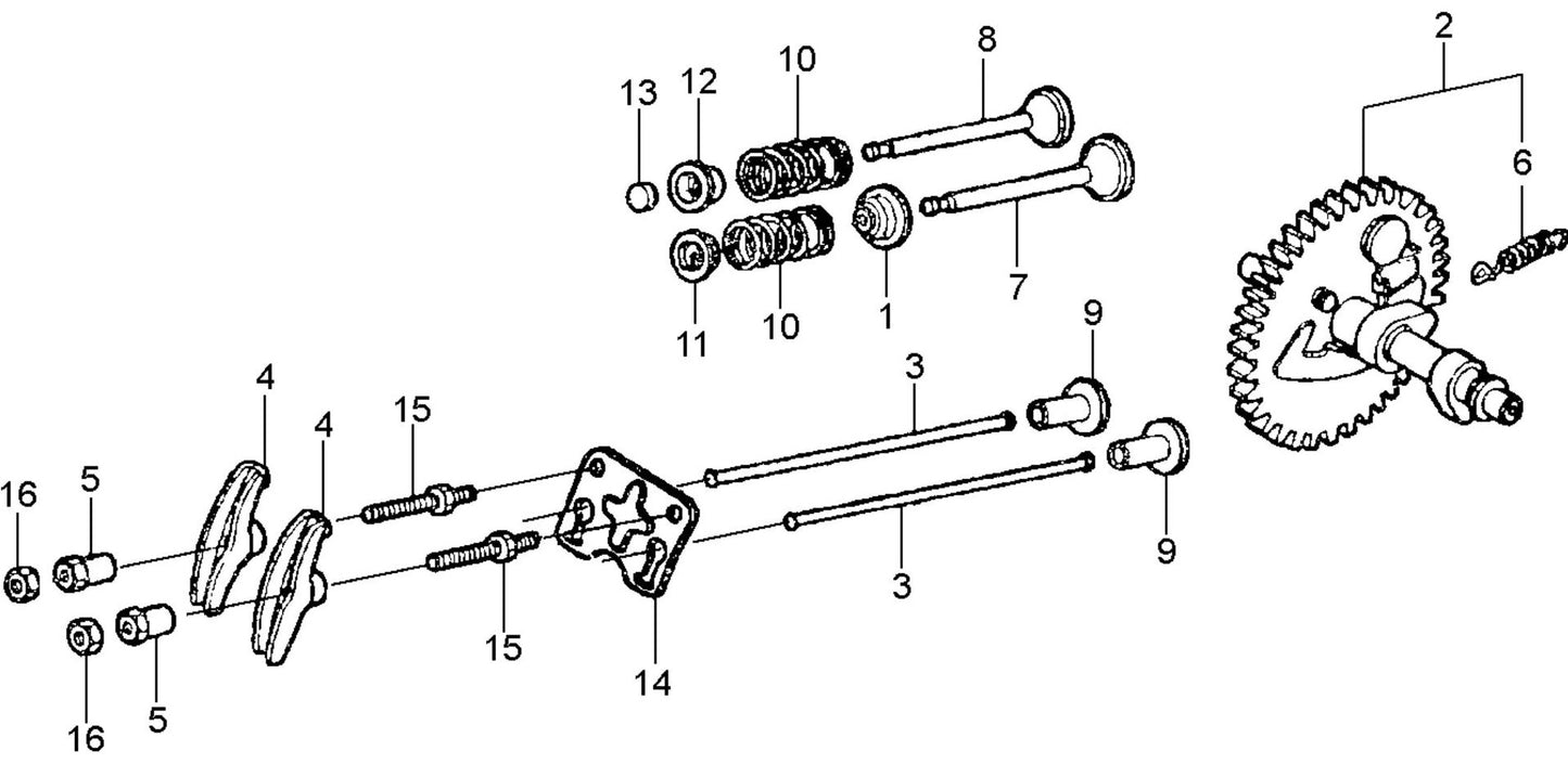 MVH158GH Honda GX200UT2SM14/SCM  Engine Camshaft Assembly Parts