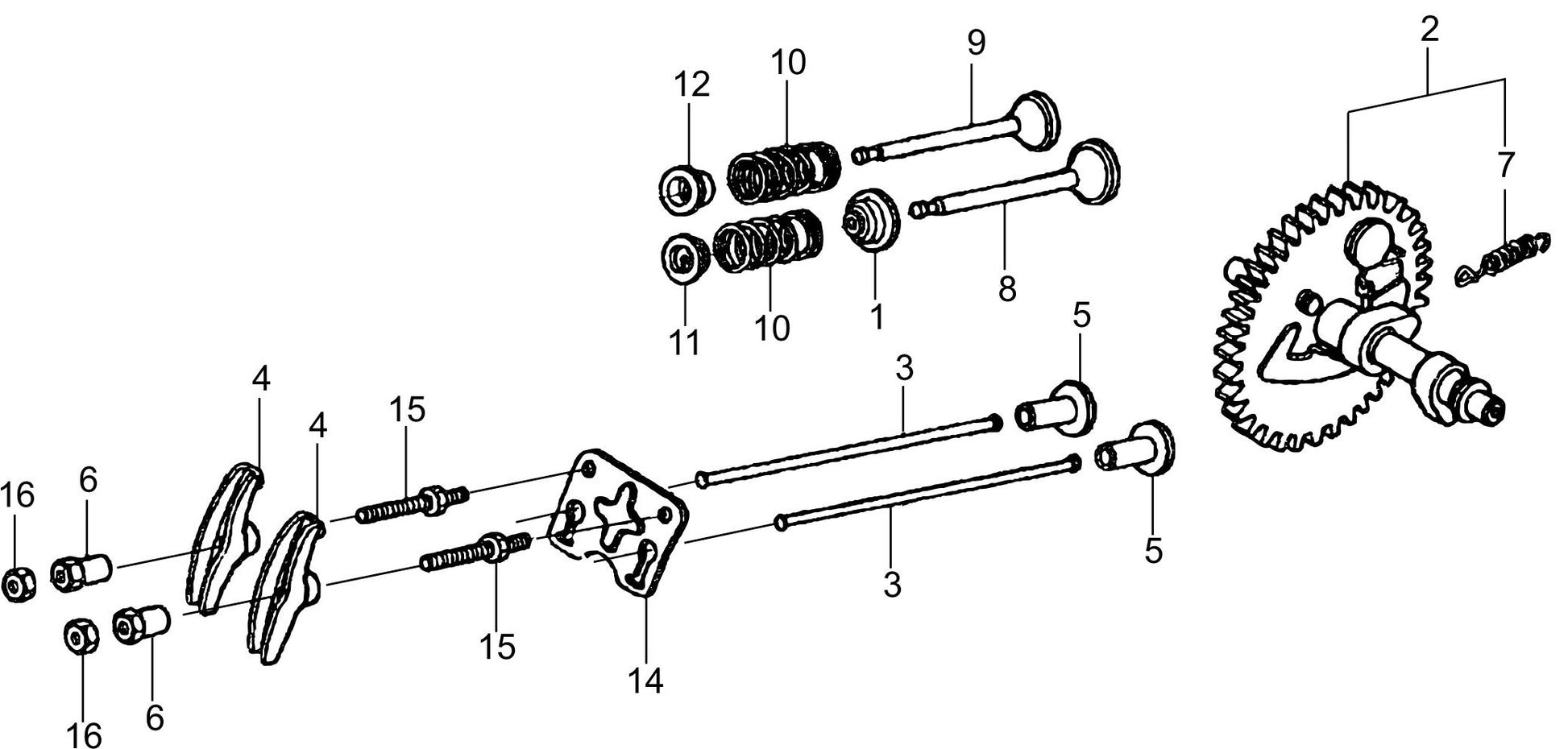 MVB85H Honda GX120UT2SM12 Engine Camshaft Assembly Parts
