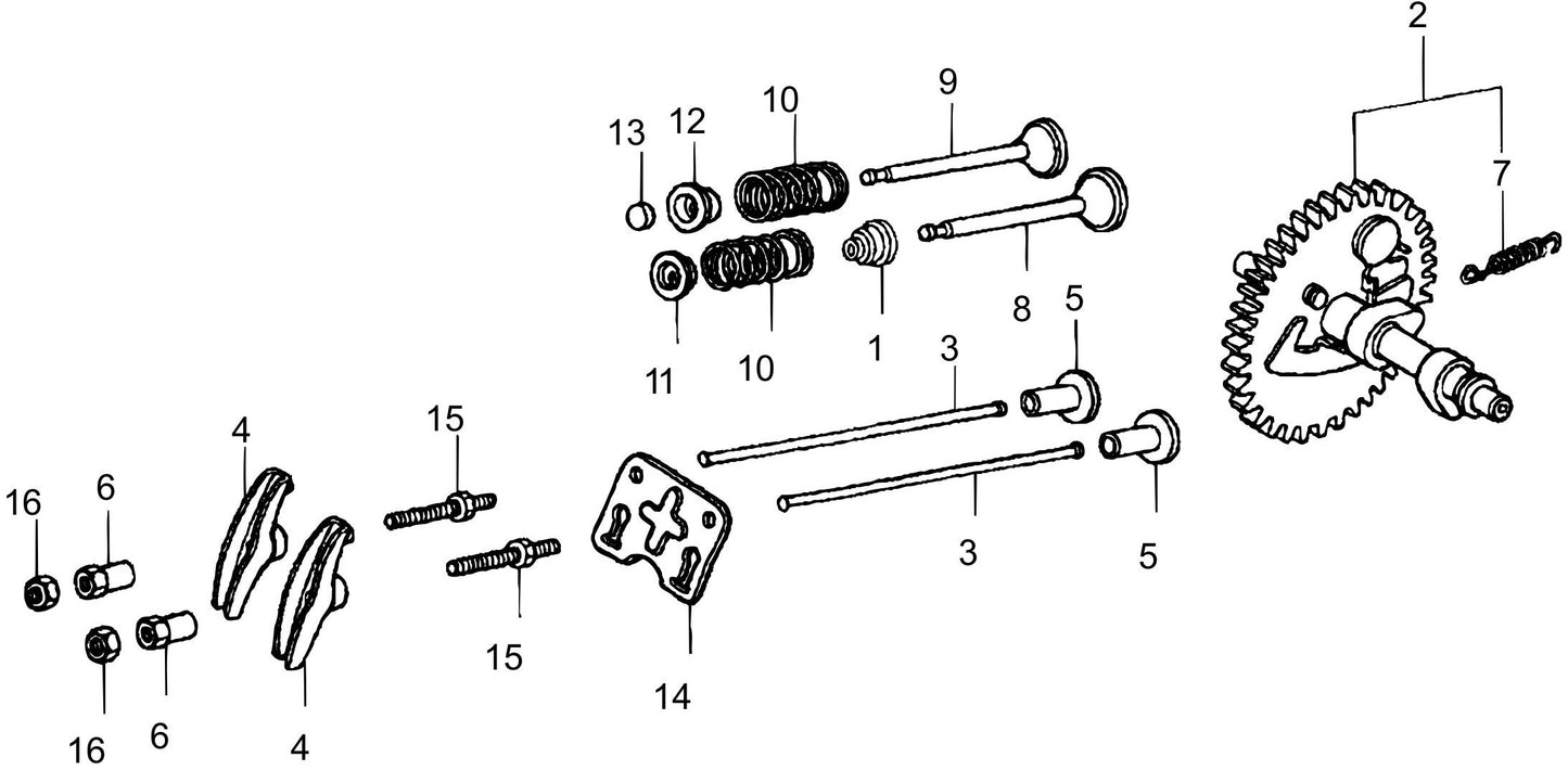 MVC64-VH/VHW Honda GX120U1SM12 Engine Camshaft  Assembly Parts