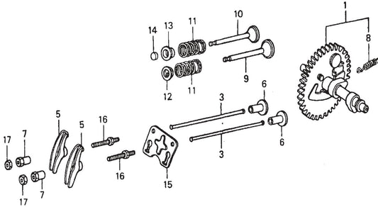 MVC77 Honda GX160K1QX2 Camshaft Assembly Parts