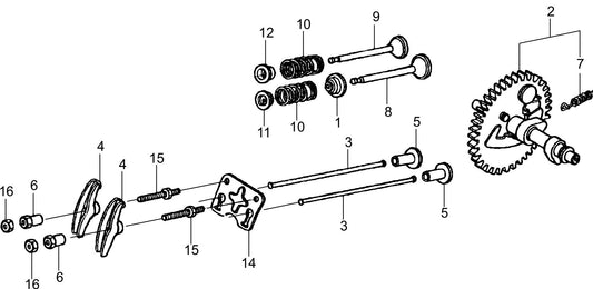 MVH128GH Honda GX160UT2SCM Engine Camshaft Assembly Parts