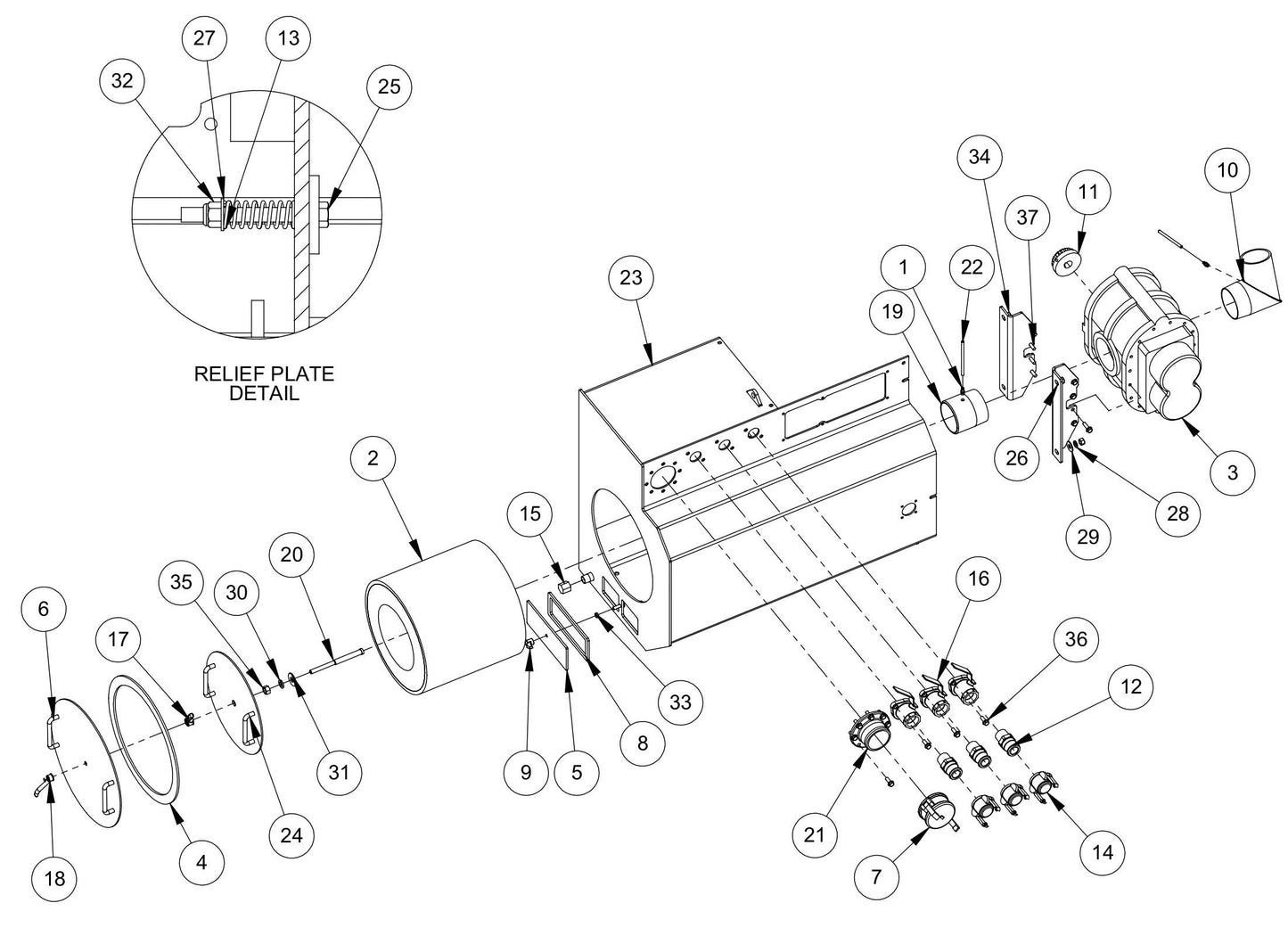 VEU Canister And Blower Assembly Parts By MBW