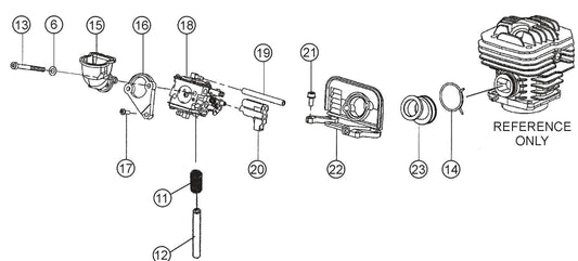 HS81A Carburetor Mounting Assembly Parts