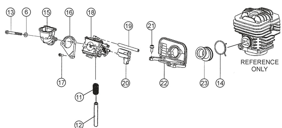 HS81A Carburetor Mounting Assembly Parts
