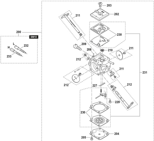 Carburetor Assembly Parts For EA7300PR, EA7301PR Gas Chain Saw Parts by Makita