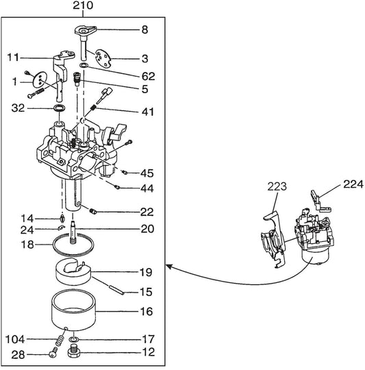 QP201TE ROBIN EX-170D51010 Engine  Carburetor Assembly Parts By Multiquip