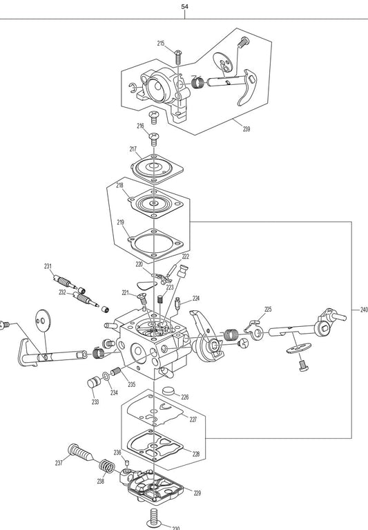 Carburetor Assembly Parts For EA3601FRDB Gas Chain Saw Parts by Makita