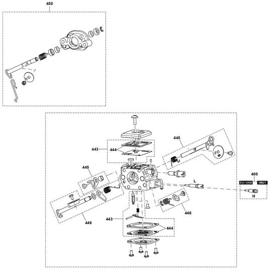 Carburetor Assembly Parts For EA6100PREG, EA6100PREL, EA6100PRGG Gas Chain Saw Parts by Makita