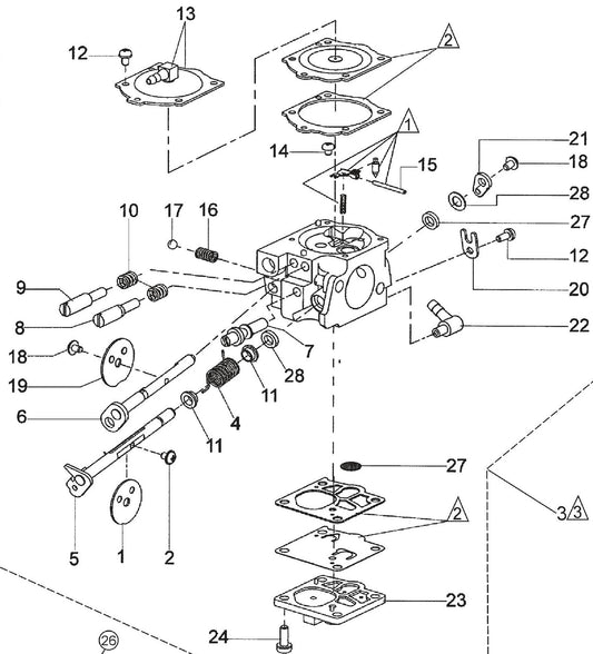 SHS81A Csrburetor Assembly Parts