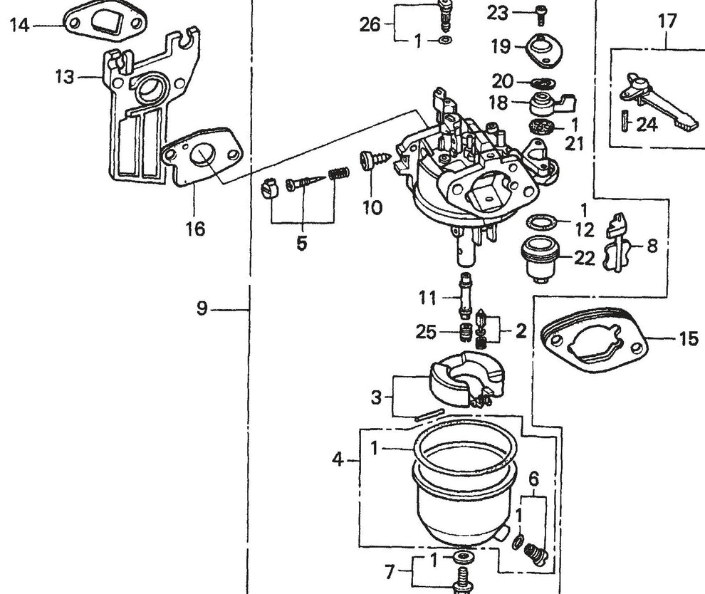 MQ QP204H HONDA GX120K1PX2/GX120U1PX2 Engine Carburetor Assembly Parts By Multiquip