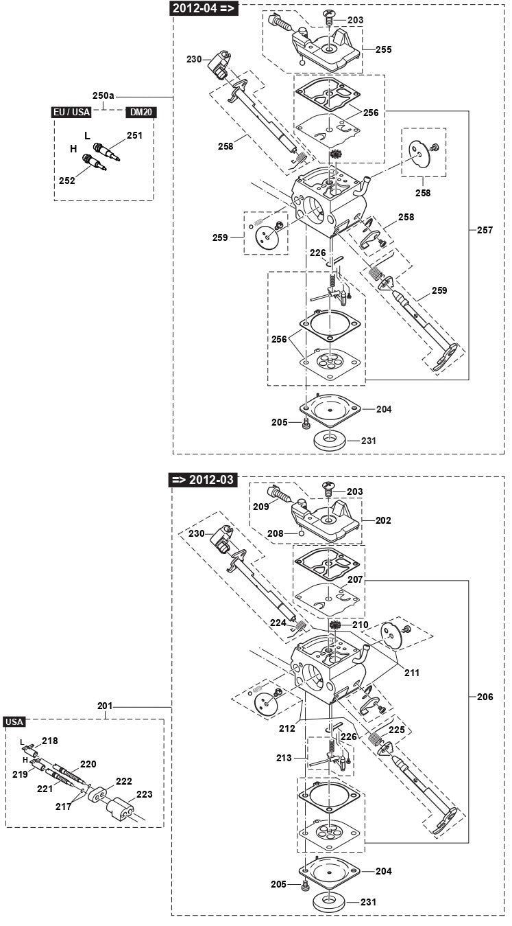 Carburetor Assembly Parts For DCS5121REG Gas Chain Saw Parts by Makita
