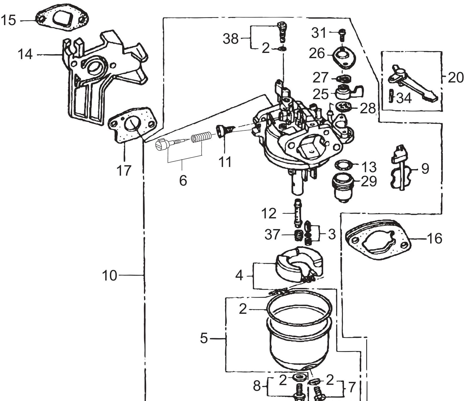 MVC80VH/VHW Carburetor Assembly Parts