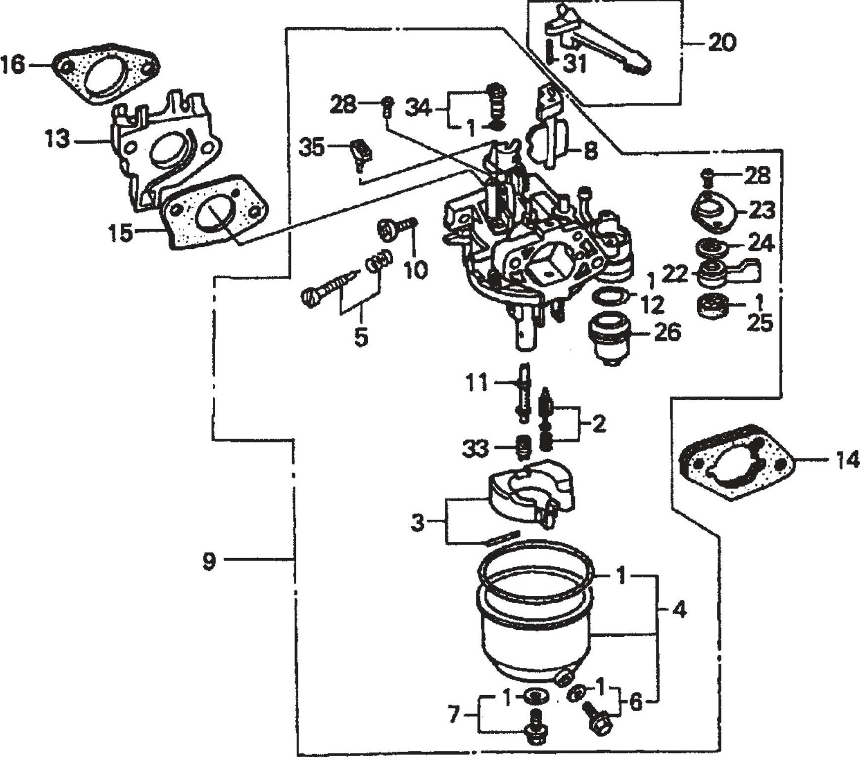 Honda GX390K1QWT2 Engine Carburetor Assembly Parts For SP2 Street Pro Series By Multiquip