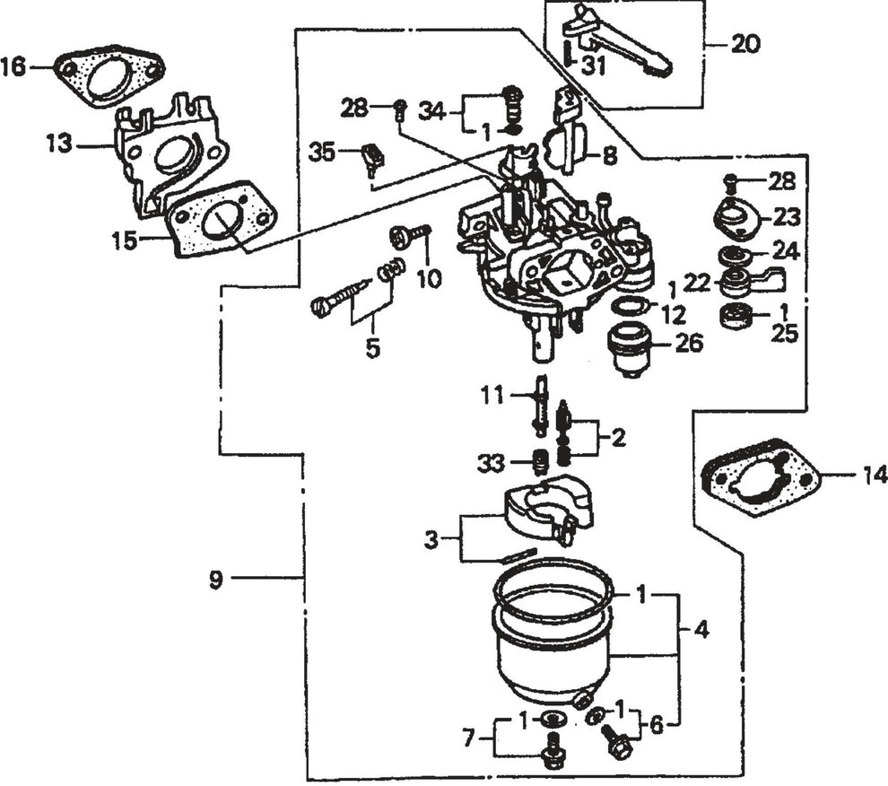 Honda GX390K1QWT2 Engine Carburetor Assembly Parts For SP2 Street Pro Series By Multiquip