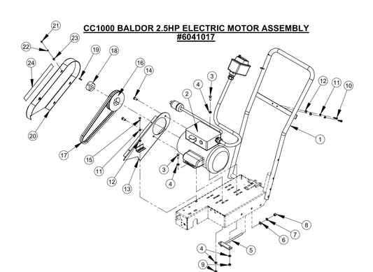 CC1000 Baldor 2.5 HP Electric Motor Assembly Parts