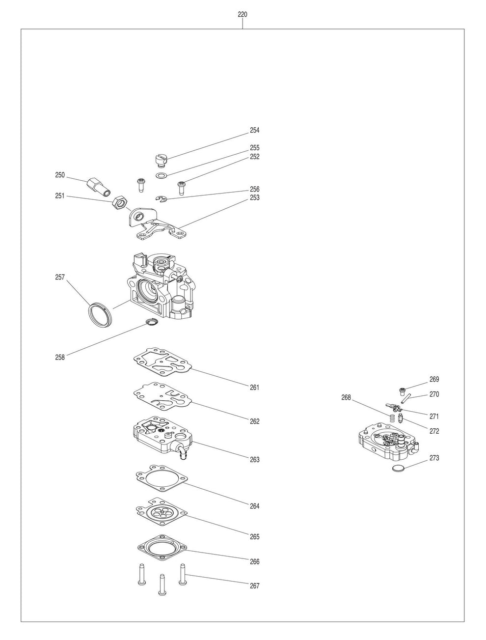 EB5300TH Carburetor Assembly Parts