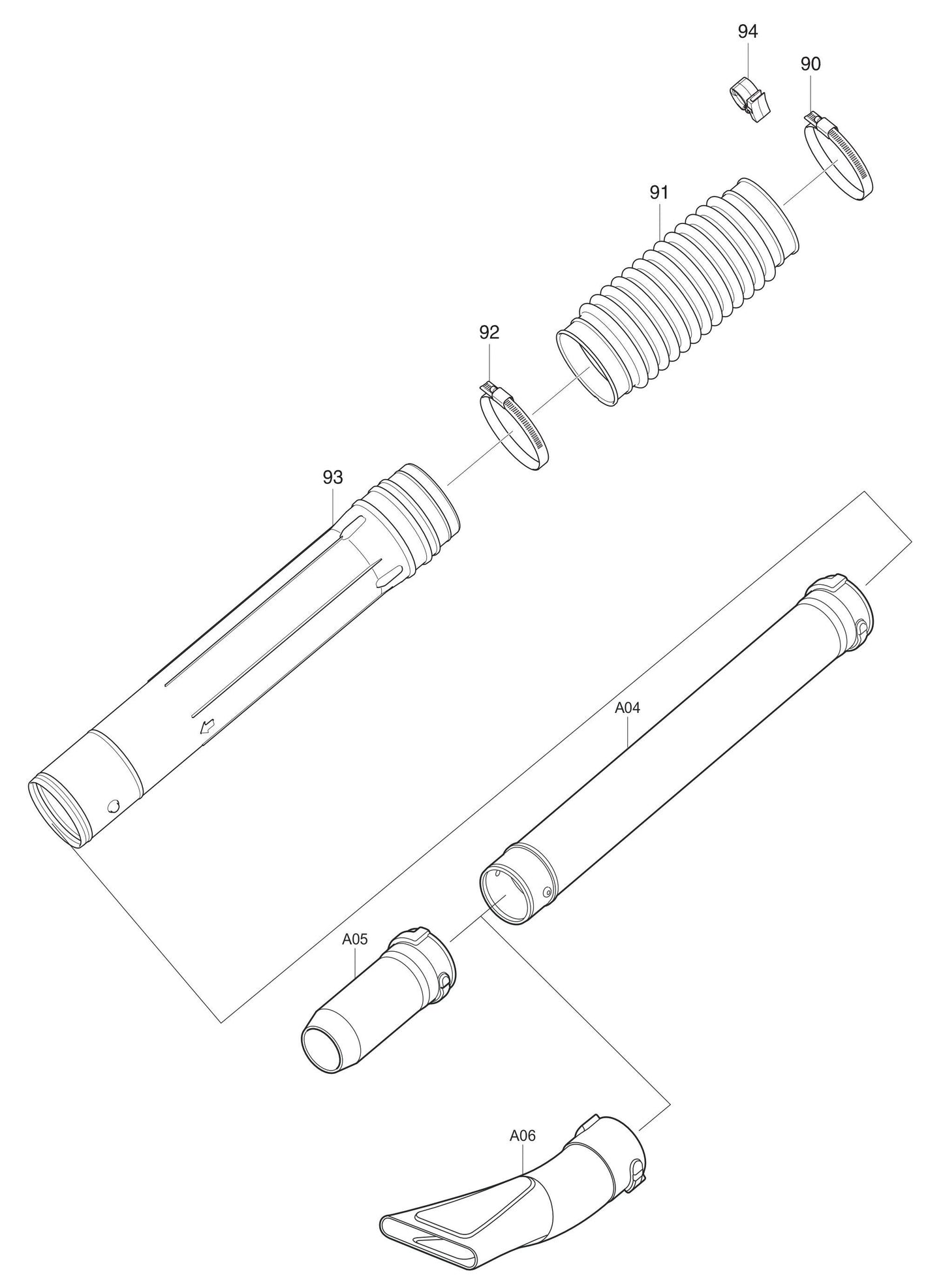 EB5300TH Tube Assembly Parts