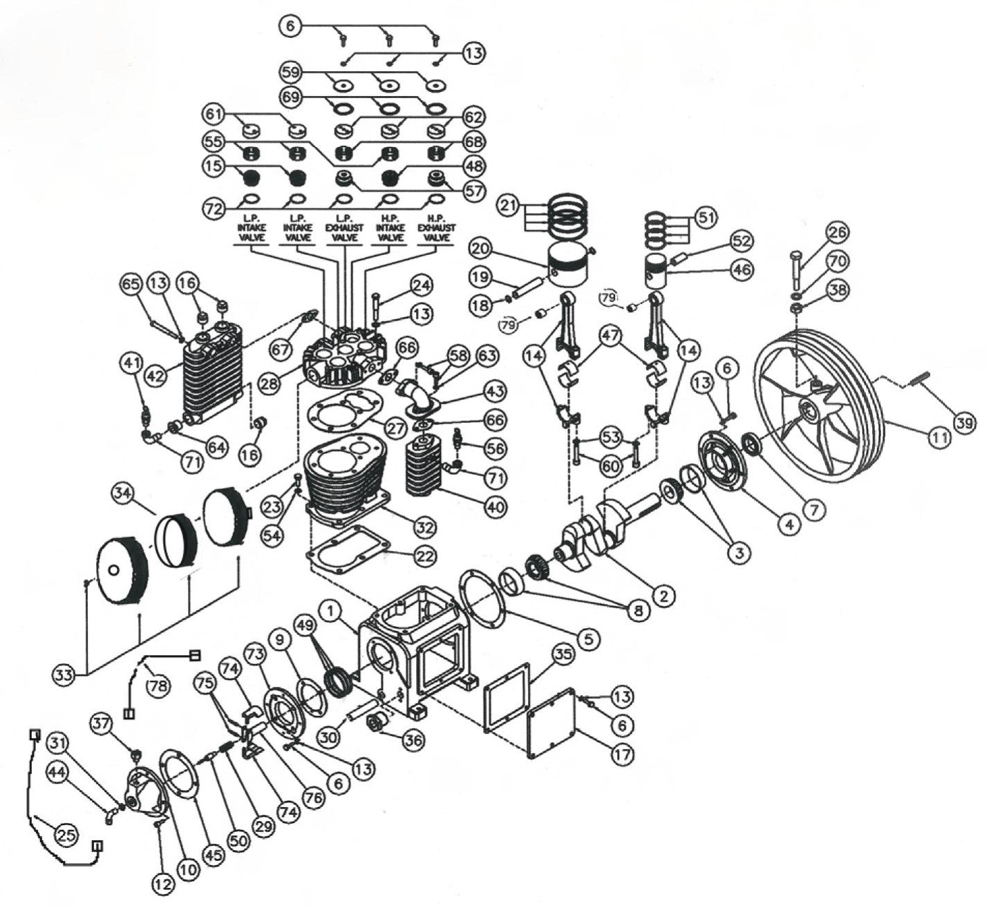 BE AC1330HEBG2S CA1/CA1U Pump Assembly Parts by BE Power Equipment