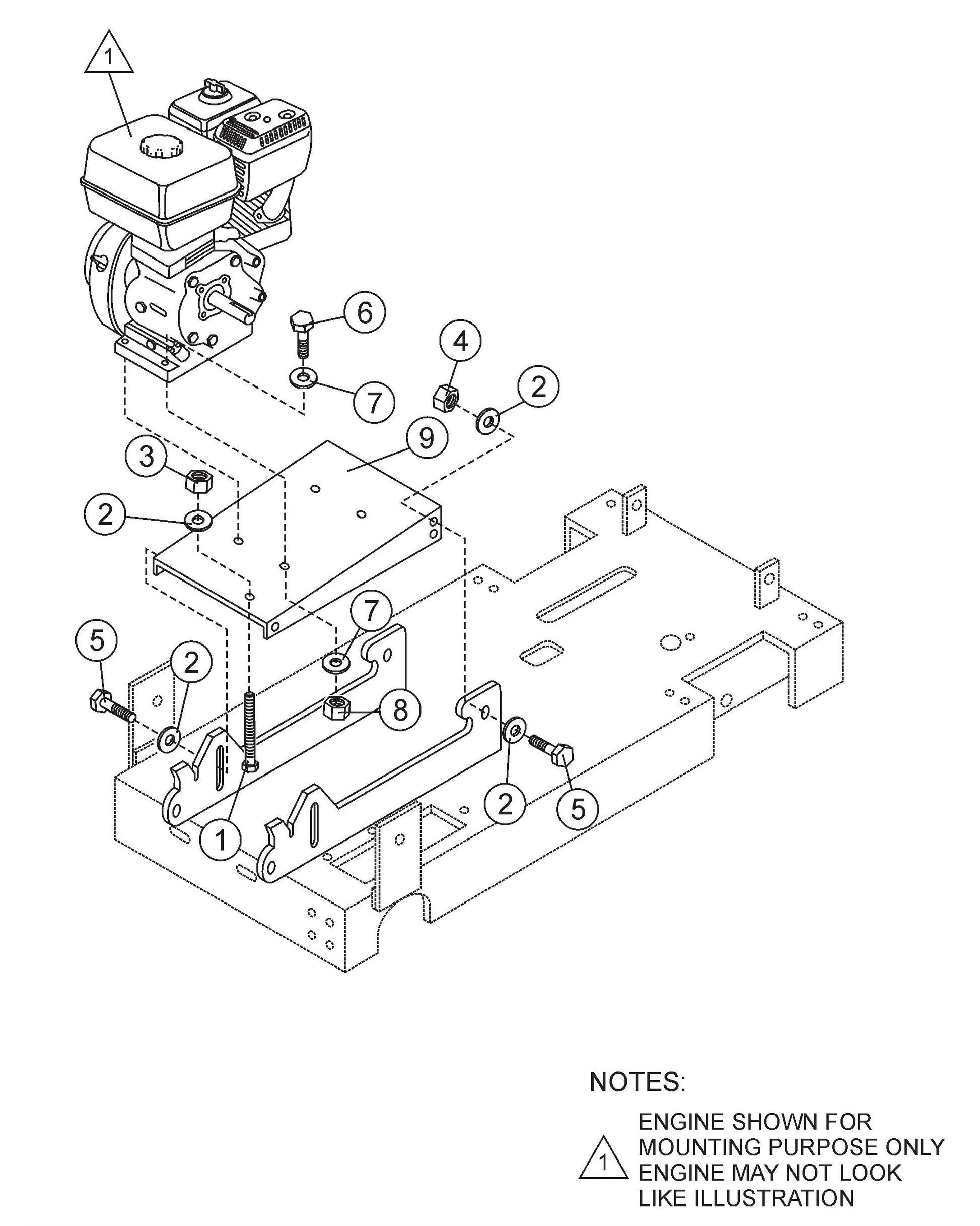 13HP Honda Engine Mount Assembly Parts SP2 13H20 S13H20 S20H20 For Multiquip