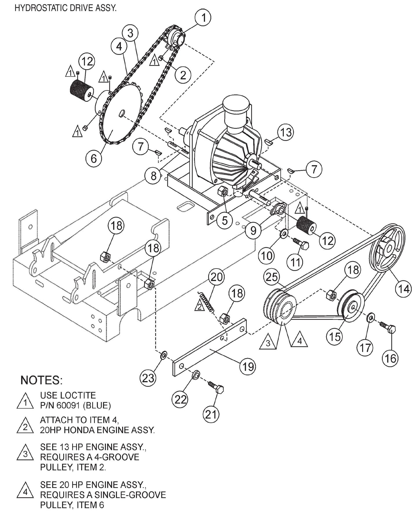 Hydrostatic Drive Assembly Parts For SP2 13H20 S13H20 S20H20 By Multiquip