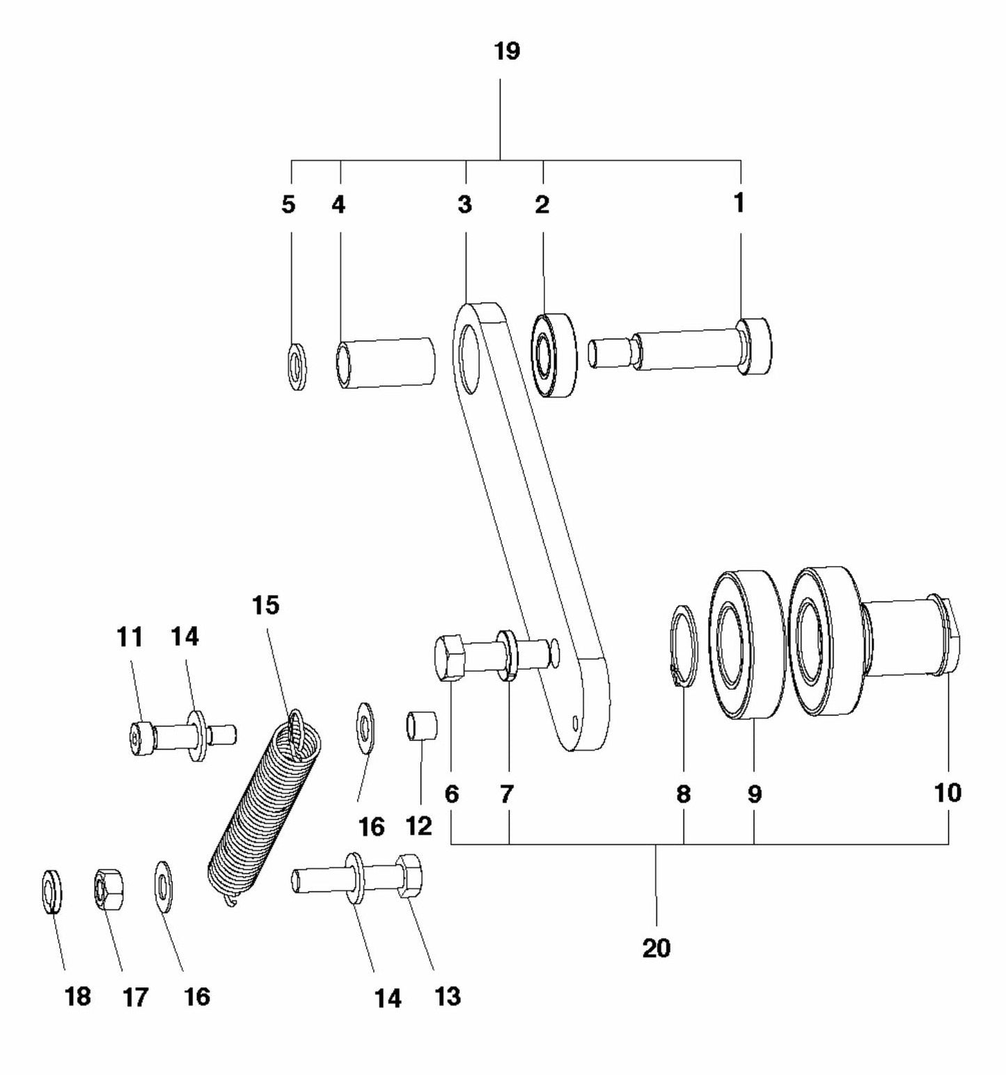 Soff Cut 4000, 2015-10 Pump Idler Pulley Assembly Parts by Husqvarna