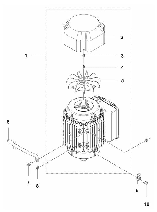 PG 280 v.4 Motor 1-Phase Assembly Parts by Husqvarna