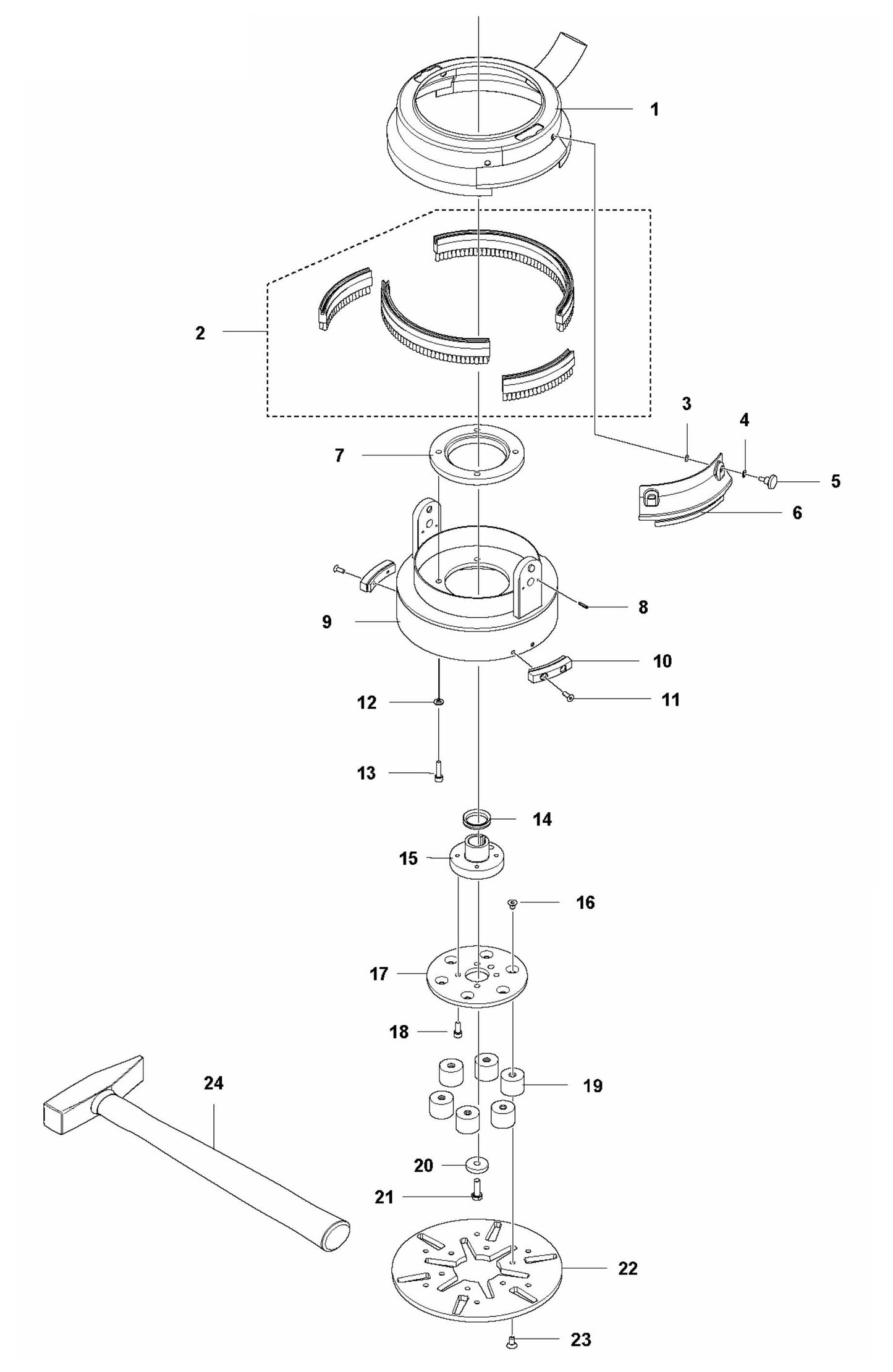 PG 280 v.4 Grinding Head Assembly Parts by Husqvarna